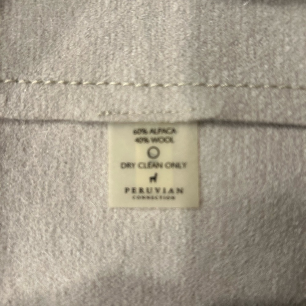 Peruvian Connection 60% Alpaca / 40% Wool, Long Cream Sweater Coat Size 18 - Picture 7 of 7